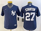 Women's New York Yankees #27 Giancarlo Stanton Navy Cool Base Stitched Jersey,baseball caps,new era cap wholesale,wholesale hats
